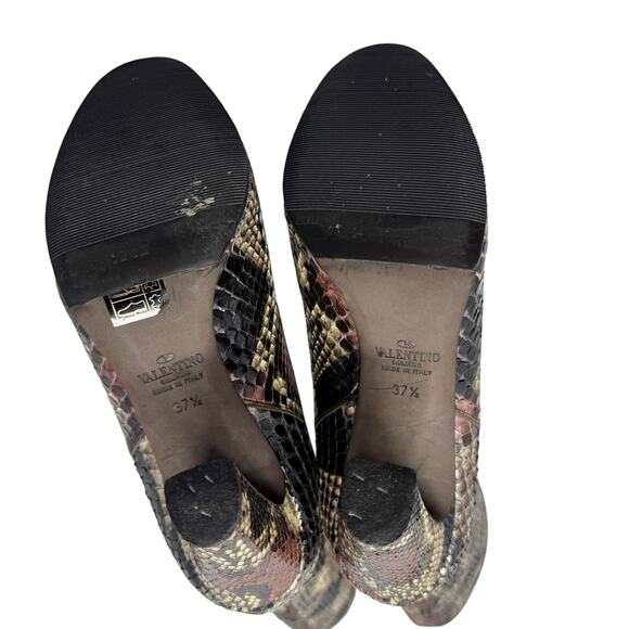 Valentino Garavani Snakeskin Knee High Boots EU 37.5 US7.5 Runway Python Leather - Picture 7 of 9